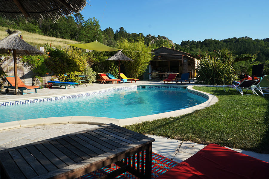 La piscine du Mas Suéjol à Anduze, gites et chambres d'hôtes